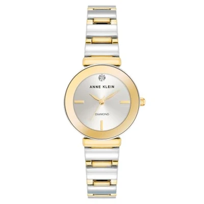 Imagen de Anne Klein AK/Pulsera de aleación Reloj Cuarzo para Mujer con Plata Esfera analógica Pantalla y Dos Tono n2435svtt, Oro Plateado