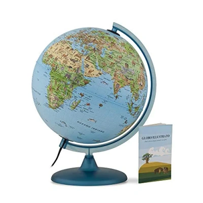 Imagen de TECNODIDATTICA 0325SASAITKBBGD6 Globo terráqueo Safari con Libro, 25 cm
