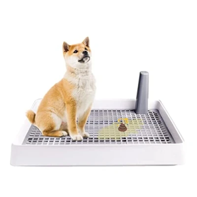 Imagen de Aferzov Entrenamiento para Perros Interior Mascotas, Soporte Almohadilla orina Cachorro, Orinal Malla Inodoro Perros,