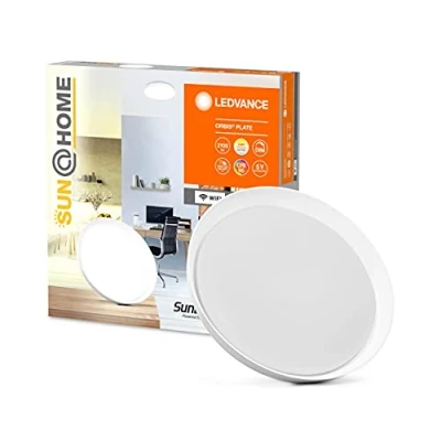 Imagen de LEDVANCE SUN@HOME WIFI plafón blanco 26W regulable, 2100Lm, 2200 5000k, diámetro 43cm y 7cm de altura, aplique controlable con Alexa, google o por app, Placa techo Smart+ Orbis