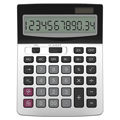 Imagen de Helect H1006 calculadora de Escritorio 12 dígitos, función estándar Negocios, Escritorio, Plata