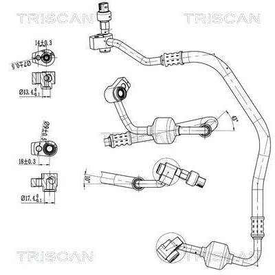 Imagen de TRISCAN 9010 16036 Tubería de baja/alta presión, aire acondicionado compresor a condensador