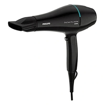 Imagen de Philips Secador de Pelo, motor AC, cuidado iónico, boquilla 9 mm y 6 velocidades, temperatura ThermoProtect, 2100 W, BHD272/00, negro turquesa