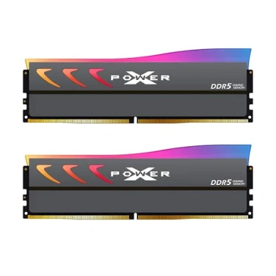 Imagen de Silicon Power Storm DDR5 32 GB (2 x 16 GB) RGB 6400MT/s (PC5 51200) 288 pines CL32 1.4V UDIMM Memoria RAM de escritorio con disipador calor, negro SP032GXLWU64AFDK