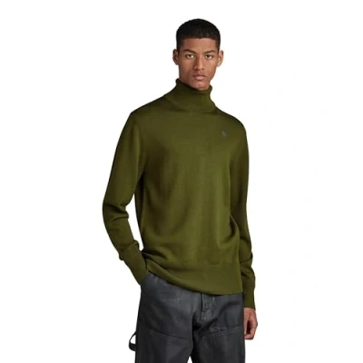 Imagen de G STAR RAW Jersey Premium Core Turtle Knitted Para Hombre, Verde (dark olive D21933 B692 C744), M