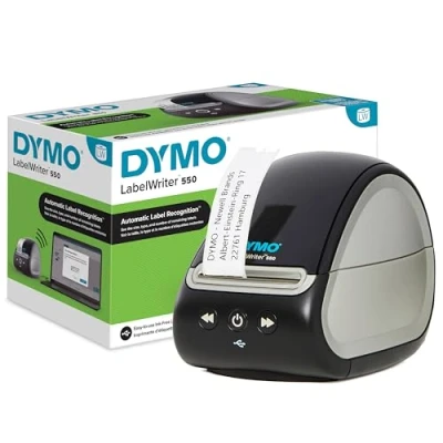 Imagen de Impresora de etiquetas DYMO LabelWriter 550, Rotuladora con impresión térmica directa, Reconocimiento automático etiquetas, Imprime direcciones, envíos, códigos barras y mucho más