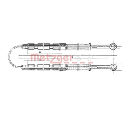 Imagen de METZGER 12.102E Cable de Freno Mano posterior 2668, 1012/1012 Tambor COFLE SEAT: Marbella Hatchback, FIAT: Panda I Hatchback