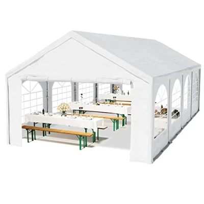 Imagen de TOOLPORT Carpa de Fiesta 4x8 m para Fiestas Lona PE 450 N jardín Blanca Impermeable