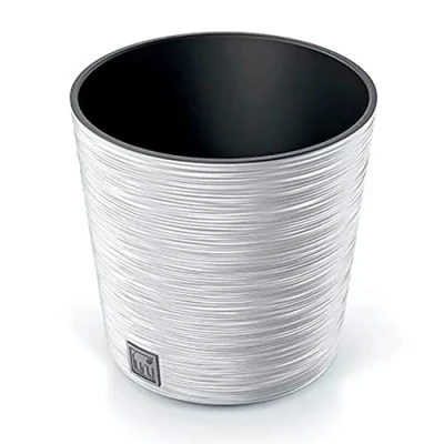 Imagen de Macetero color blanco, con depósito, colección FURU, de 25 x 24,7 cm, capacidad 7,5 L.
