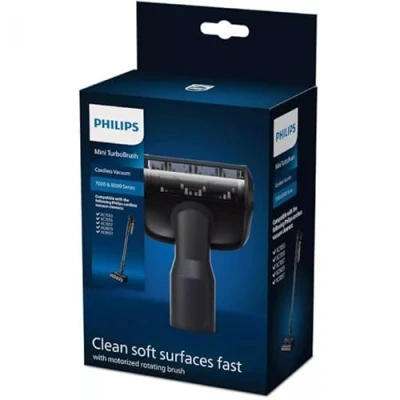 Imagen de Philips Cepillo Mini TurboBrush para aspiradoras sin cable de las series 7000 y 8000, Limpia superficies blandas rápidamente, Compatible con: XC7053, XC7055, XC7057, XC8055, XC8057 (XV1684/01)
