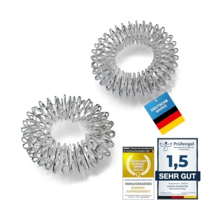 Imagen de Anillo de Acupresión Masaje Yin Yang Dedos Anillos Muñeca Bienestar para la Relajación, o (Juego 2)