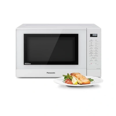 Imagen de Panasonic NN GT45KWSUG Horno Microondas con Grill y Plato Giratorio de Vidrio, 31L, 1000W, Inverter, 24 Programas Auto, Descongelación Turbo, 7 Niveles Potencia, Temporizador, Pantalla LED, Blanco