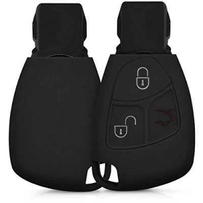 Imagen de kwmobile Funda Compatible con Mercedes Benz Llave de Coche 2 3 Botones Carcasa Protectora Silicona para Case en Negro