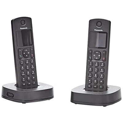Imagen de Teléfono Panasonic KX TGC312SPB Duo, Inalámbrico, 50 contactos, Pantalla LCD, Bloqueo de llamadas, Negro