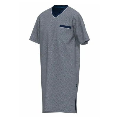 Imagen de Götzburg Camisón de manga corta para hombre, cuello en V, 1 pieza, 452088, Diseño color azul marino., Medium