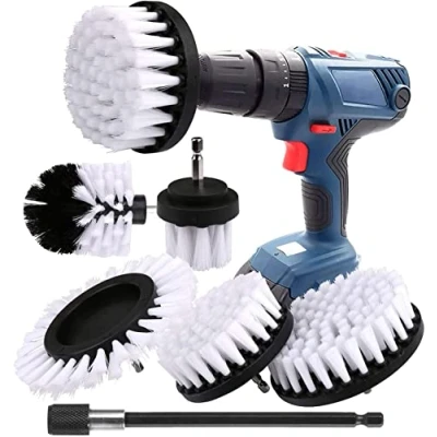 Imagen de YIHATA Cepillo para Taladro, 6PCS Eléctrico Cepillos Taladro Multifuncionales, Coche Limpieza Kit Limpiar Paredes, Baño, Cocina, Tapiceria Coche, Piso Azulejo, Esquinas, Terraza (Bianco)