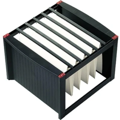 Imagen de helit H6110092 Archivador colgante, extra resistente, apilable, negro / rojo, DIN A4