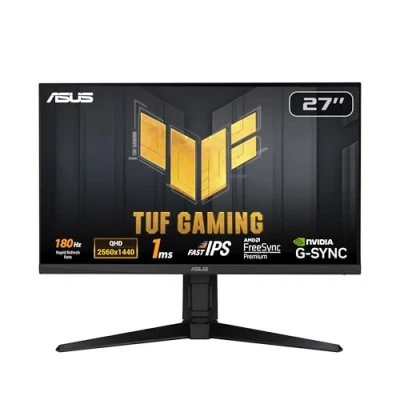 Imagen de ASUS TUF VG27AQL3A Monitor Gaming 27&quot; (QHD, 180 Hz, Fast IPS, ELMB Sync, Freesync Premium™, compatible con G VESA AdaptiveSync Display Variable Overdrive, 130 % sRGB, DisplayHDR™ 400)