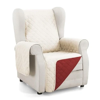 Imagen de Martina Home Cubre sofa acolchado reversible Ambar 1 Plaza/Relax Beige Rojo