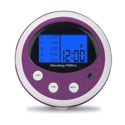 Imagen de scala Pastillero con 5 compartimentos, alarmas, color morado