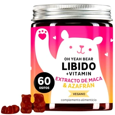 Imagen de Complejo de Maca con altas dosis maca, selenio, extracto azafrán y la fruta tribulus terrestris 60 piezas Vegano Bears with Benefits