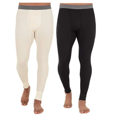 Imagen de Fruit of the Loom Men&#039;s Recycled Premium Waffle Thermal Underwear Bottom (1, 2, 3, and 4 Packs), Black/Natural, Medium