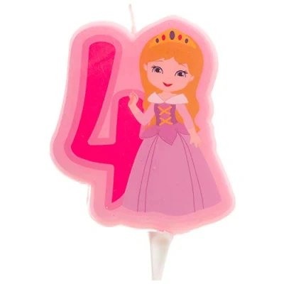 Imagen de Dekora Vela de Cumpleaños 2D Princesa para Tartas Infantiles Numero 4