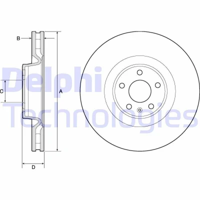Imagen de DELPHI BG9172C Disco de freno 356 34 5 ventilado revestido sin procesar cojinete rueda, anillo sensor ABS AUDI: A6 C7 Allroad