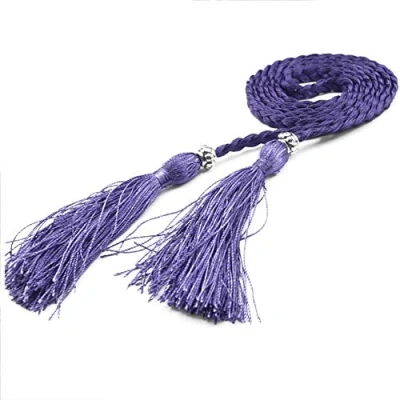 Imagen de AMOYER Cadena de cuero las mujeres decorativo correa fina la borla Adecuado para Mujer