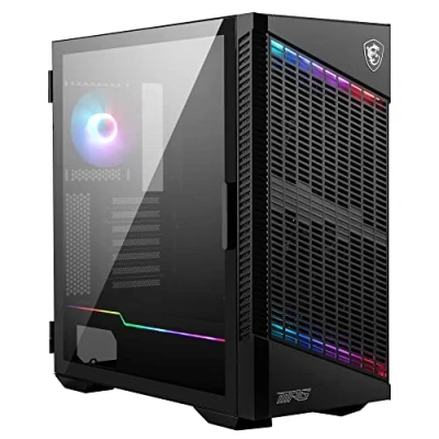 Imagen de MSI MPG VELOX 100P AIRFLOW Caja PC Mid Tower Capacidad para Placa Base, Puerta de Vidrio Templado, Optimizado Flujo Aire, Mystic Light, Soporta 2 Radiadores 360mm &amp; Ventilación Lateral