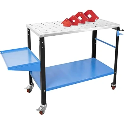 Imagen de Güde 20105 MST 915 plus Mesa de soldadura portátil (consola soldador, ojales colgantes, incluye juego imanes 4 piezas, capacidad carga 300 kg), color azul