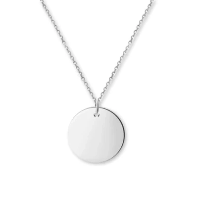 Imagen de GD GOOD.designs Collar de plata para mujer con placa monedas Impermeable Cadena acero inoxidable colgante redondo I Talla ajustable 40+5cm
