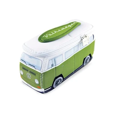 Imagen de BRISA VW Collection Bolsa de Neopreno Universal para maquillajecosméticosviajes y Farmacia T2 Camper Bus (Verde Blanco/Grande)