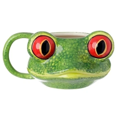 Imagen de Caribou Living Taza con forma de cabeza 3D rana árbol, diseño novedoso para bebidas calientes, café, té, chocolate caliente