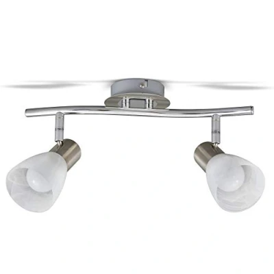 Imagen de Lámpara LED de techo I Focos giratorios con 2 bombillas E14 Orientable Habitación Níquel mate Color la luz blanco cálido 230 V IP20 x 5 W
