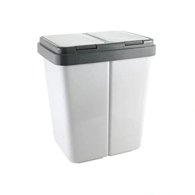 Imagen de axentia Papelera de Dos Cubos, Gris, Aprox. 23 l