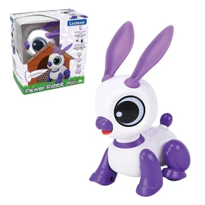 Imagen de Lexibook Power Rabbit Mini Mi Pequeño Conejo Robot con Sonidos, Música, Efectos de Luz, Repetición Voz y Reacción Sonido, Juguete para Niños Niñas ROB02RAB