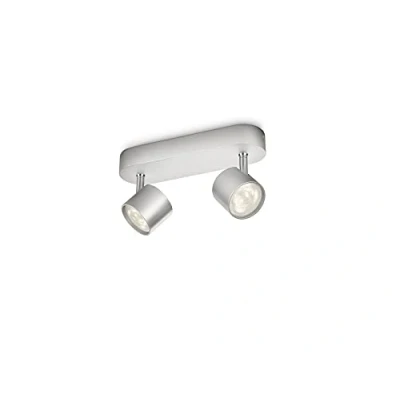 Imagen de Philips myLiving Star Barra de focos, LED, 2 luces, aluminio, luz blanca cálida, 3 W, color gris