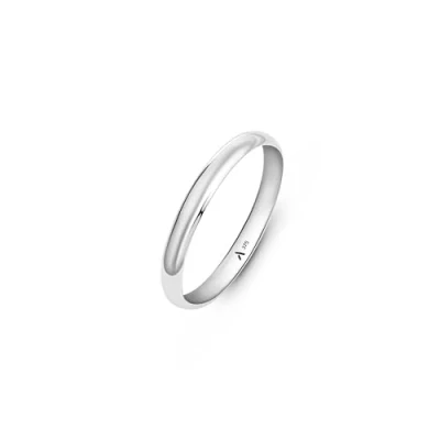 Imagen de Amberta Allure Alianza de Boda para Mujer en Oro Blanco 9 Quilates: Anillo 2.5 mm Talla 16
