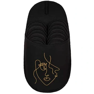 Imagen de ONVAYA® Pantuflas para invitados ABS Cara abstracta Juego de 6 Suela antideslizante fieltro Talla 36 45 Zapatillas casa invitados, abstracta, 36/45 EU