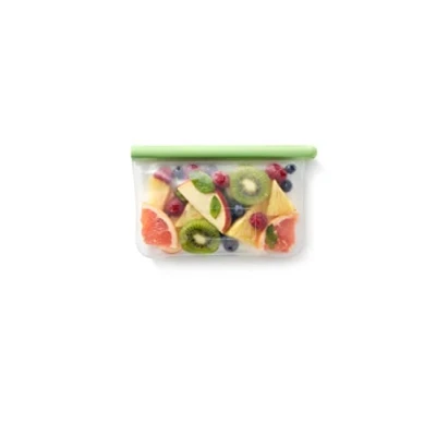 Imagen de Lékué Bolsa plana reutilizable para conservar alimentos, silicona platino talla S
