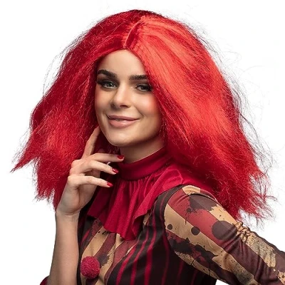 Imagen de Boland 85609 Peluca Miss Payaso, roja, pelo largo sintético, accesorios para disfraces de carnaval, peinado Halloween