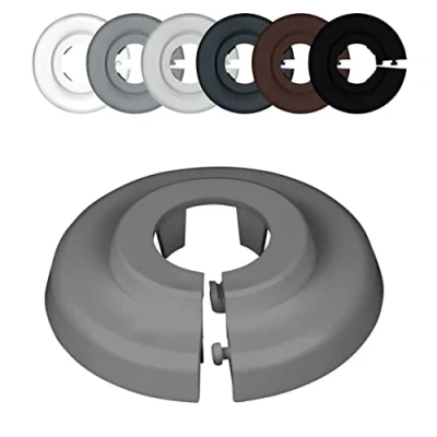 Imagen de FUX 10 Rosetas para tuberias de calefaccion radiator, 12mm 35mm, Blanco Gris Marron Negro, embellecedor, rosetones tubos, cubre tubos radiador (22mm, Polvo 7037)