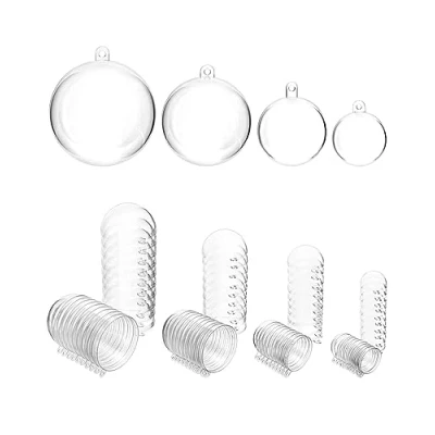 Imagen de QWORK® 40 Bolas de plástico Transparentes, Ø3 cm, Ø 4 Ø5 Ø6 cm Navidad para Rellenar
