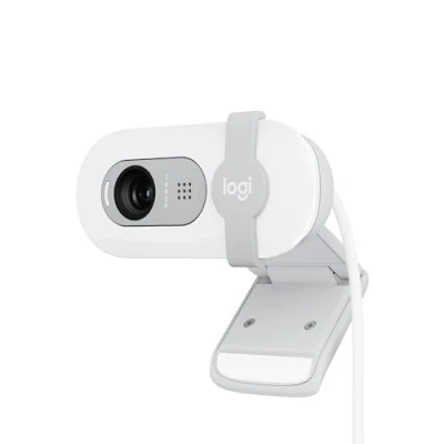 Imagen de Webcam Logitech Brio 100, Iluminación automática, Full HD 1080p, USB, Micrófono omnidireccional integrado, Tapa de privacidad, PC Mac, Blanco