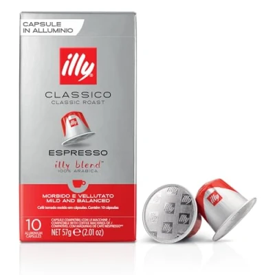 Imagen de Café Illy tostado CLASSICO en cápsulas compatibles Nespresso 100% Arabica 10 estuches de (100 cápsulas)