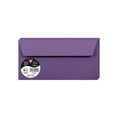 Imagen de Clairefontaine 5605C Un Paquet de 20 Enveloppes Pollen Format DL (11x22cm) 120 g Auto Adhésives Violine