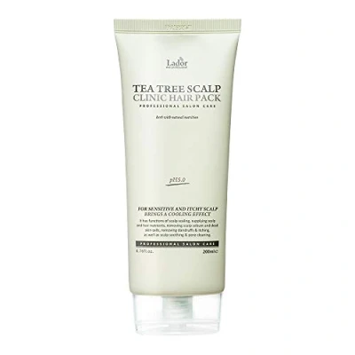 Imagen de LA&#039;DOR Tea Tree Scalp Clinic Hair Pack Tratamiento 200 ml Mascara Refrescante Cabello Cabelludo Snail Slime Extracto Verde Mascarilla Alivia Seco Previene la Caspa