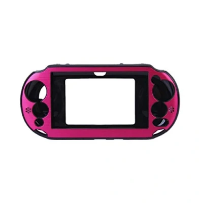 Imagen de OSTENT Funda protectora de piel aluminio metalizada colorida compatible con Sony PS Vita PSV PCH 2000 Color Rose Red