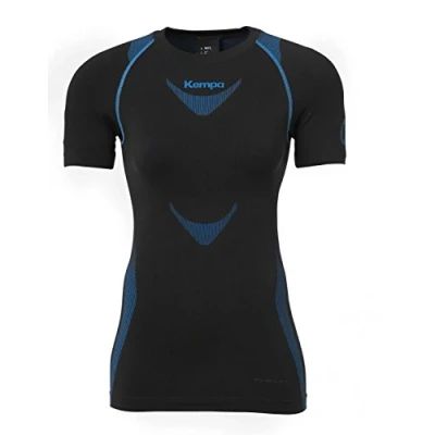 Imagen de Kempa Attitude Pro Shortsleeve Camiseta de Entrenamiento, Mujer, Negro/Azul, XS/S